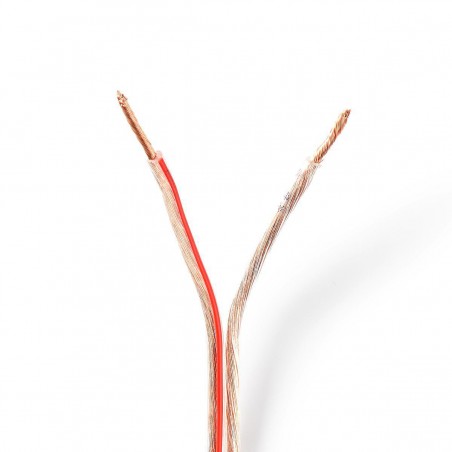 Câble de Haut-Parleur | 2x 1,50 mm2 | 15,0 m | Gaine | Transparent
