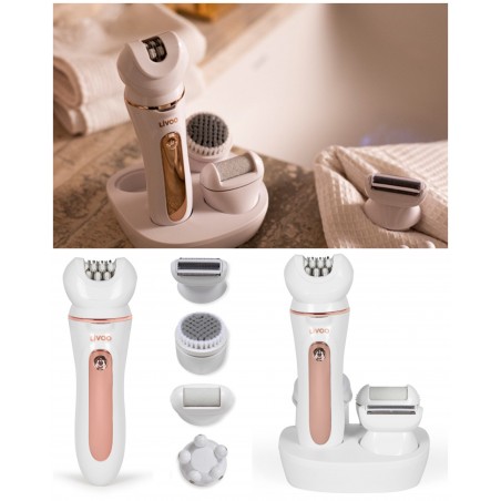 Set épilateur multifonction 5 têtes interchangeables: épilation, rasage, exfoliation, massage et soin des pieds