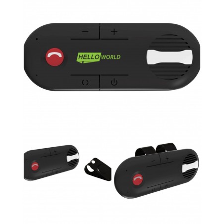 Kit Mains Libres Bluetooth Visière Haut-parleur Voiture pour Smartphone Compatible (noir)+ Pince pare-soleil intégrée