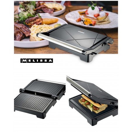 Grill à panini et grill de contact avec revêtement antiadhésif et protection contre la surchauffe 1 000 W noir haute qualité