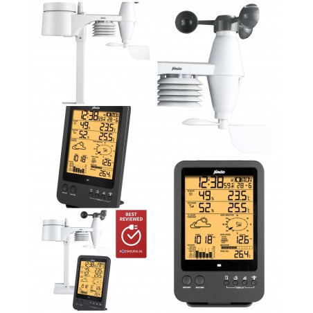 Station meteo Pro écran LCD heure/anemometre/pluviometre interieure exterieure + capteur sans fil exterieur