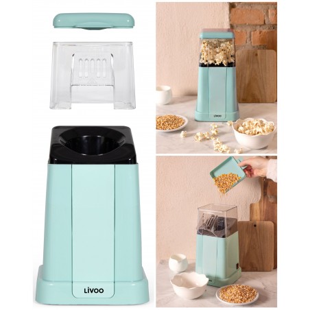 MACHINE A POP-CORN électrique 1 200 W bleue Réalise du pop-corn en seulement 2 à 4 minutes
