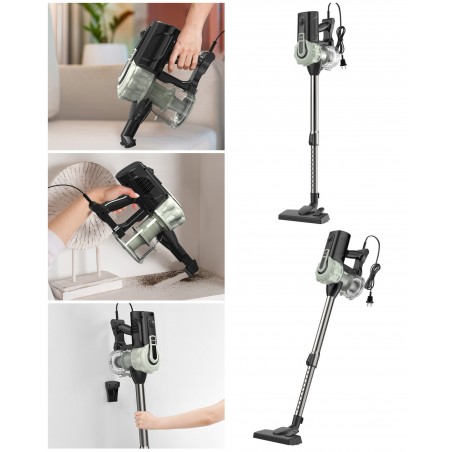 Aspirateur balai filaire vert 600 W 22,2 V 0,55 L Rayon d’action de 6 m