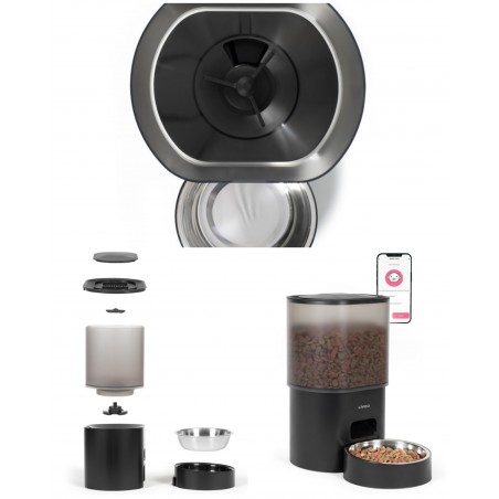 Distributeur de croquettes 3 L automatique – TUYA compatible iOS et Android via Wi-Fi 2,4 g