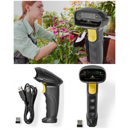 Lecteur de codes-barres Laser Sans Fil Linéaire 1D Alimenté par batterie – Alimenté par port USB – Clé USB