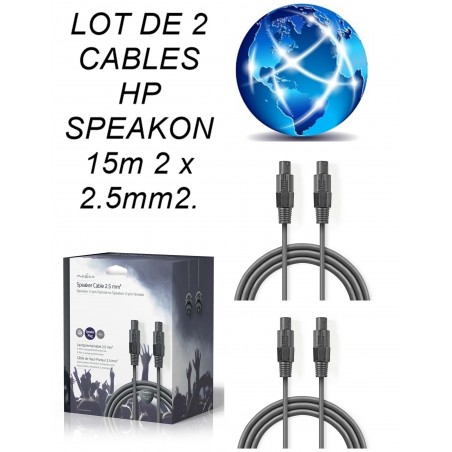 Speakon lot de 2 cables hp speakon