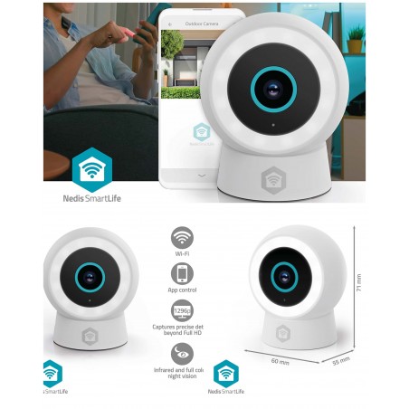 CAMERA EXTERIEURE Wi-Fi FULL HD IP65 Avec capteur de mouvement filaire