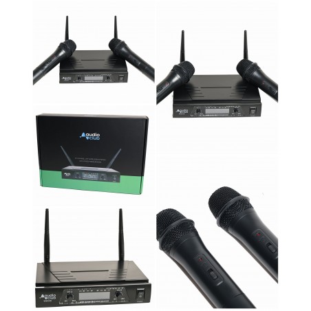 Micro-Main sans fil UHF, 2 canaux, 2 micros-main, 688.300 MHz, 672.100 MHz