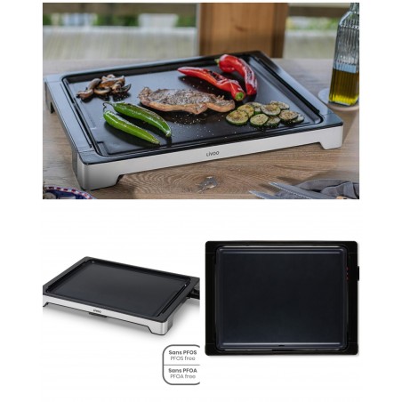 Plancha Grill électrique XXL Design Pro 47 × 37 cm – Anti adhésive – 2 000 W Plaque de cuisson Teppan Yaki