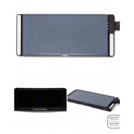 Plancha GRILL électrique 50 × 25 avec Revêtement antiadhésif et bac récupérateur de jus-cuisson 50 × 25