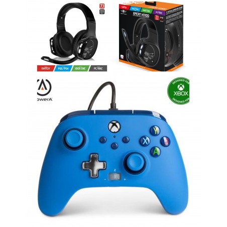 Pack manette Xbox ONE-S-X-PC bleu E