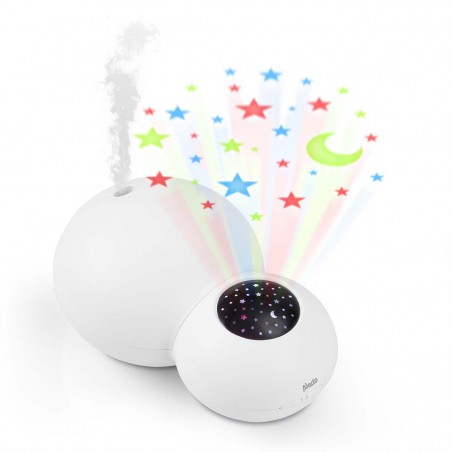 Humidificateur ultrason et projecteur blanc – diffuseur de parfum