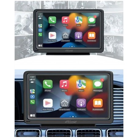 CarPlay IOS – Android Auto, 7 Pouces HD lecteur vidéo multimédia, écran tactile Bluetooth, Transmetteur FM, AUXILIARE