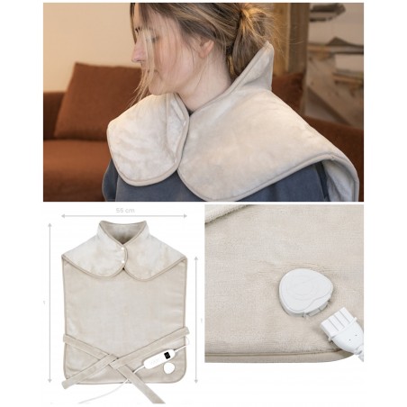 Coussin chauffant dos et cervicales 100 W 9 niveaux de chaleur