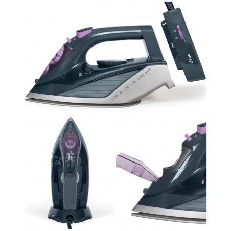 Fer à repasser sans fil-filaire Semelle céramique 2 200 W Fonction auto-nettoyage – anti-gouttes