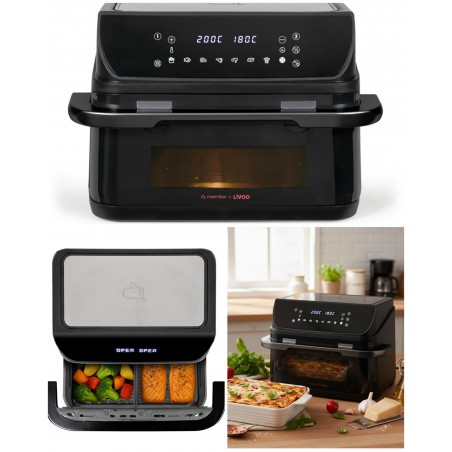 Friteuse Double Numérique-Marmiton – AIR FRYER – 10 L – 2 400 W – 200°C – 8 programmes de cuisson