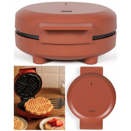 Gaufrier électrique – 1 000 W – Revêtement antiadhésif – Gaufres en forme de Bulles – Poignée Isolante