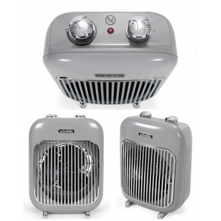 Chauffage soufflant gris – vintage – 2 000 W – Salle de bains – Protection IP21