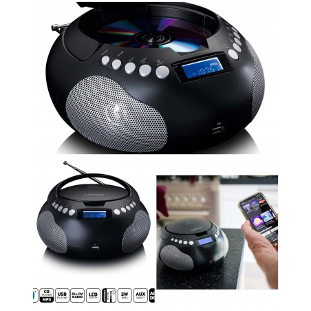 Lecteur CD portable Stéréo 9 W USB Bluetooth® RADIO