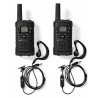 2 Talkies-walkies portée jusqu'à 6 kilomètres rouge – noir 2 canaux et 61 codes DCSS