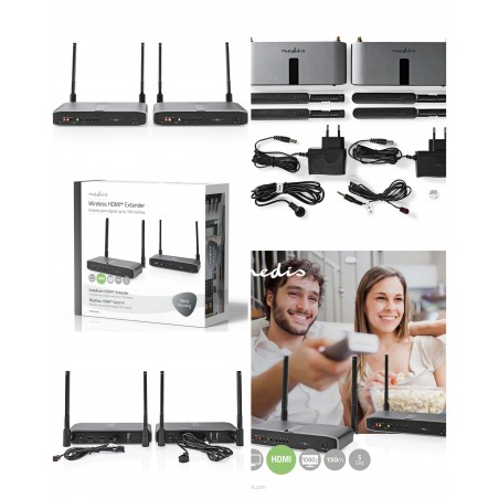 Transmetteur Full HD sans fil HDMI Wi-Fi – 2400-5 000 MHz – 150 m – Double sortie HDMI