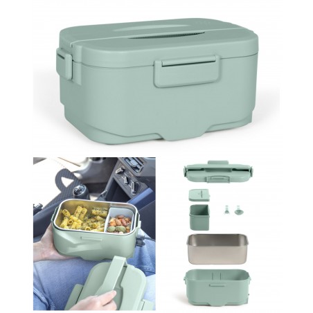 Lunch box chauffante 45 W 1 800 ml et 1 compartiment plastique 410 ml