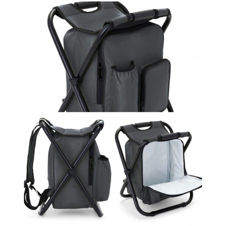 Chaise sac à dos isotherme – 15 L – 2 poches extérieures sur l’avant et 1 sur l’arrière du sac