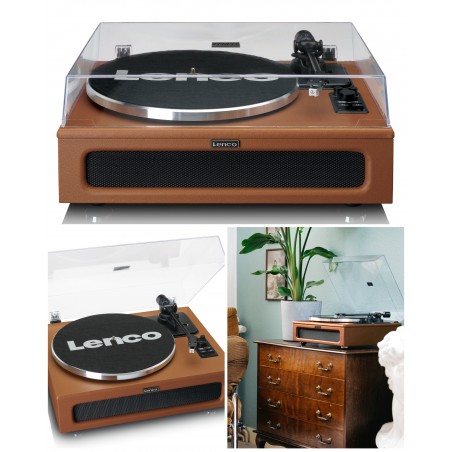 Platine Disque Vinyle – Bluetooth 5.0 – 4 haut-parleurs intégrés – vintage Bois