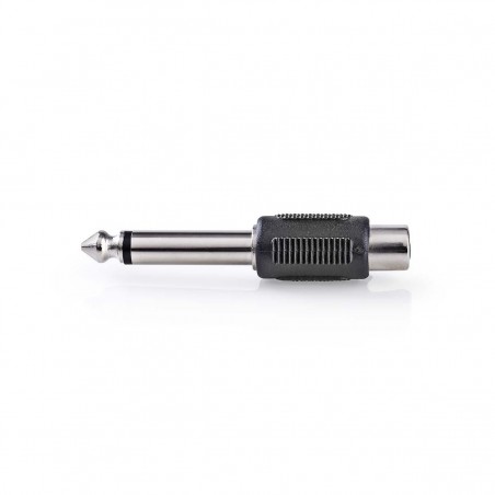 Adaptateur Audio Mono | 6,35 mm Mâle - RCA Femelle | 10 pièces | Noir