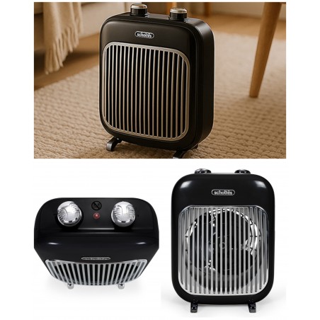 Chauffage soufflant rétro vintage – 2 000 W – Salle de bains – Protection IP21
