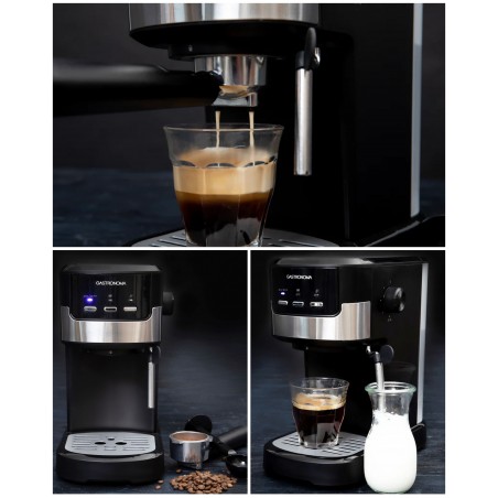 Machine à café 2-en-1 – Machine à Expresso avec café moulu et mousseur à lait