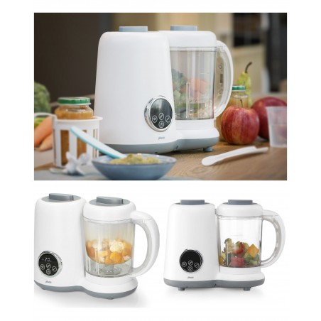 Robot pour repas bébés 5-en-1 blanc – 300 W – Stérilisation et Chauffe-biberon