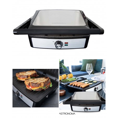 Grill électrique multifonction Grille-viande BURGER Paninis Appareil à Sandwich Barbecue de table 2 200 W Haute qualité
