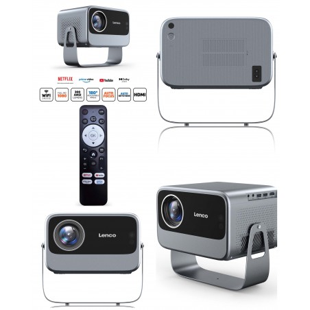 Vidéoprojecteur portable – Wi-Fi – Full HD 1080p – 300 Lumens – Bluetooth 5.0-Prise jack 3,5 mm, entrée AUX, HDMI, USB x2