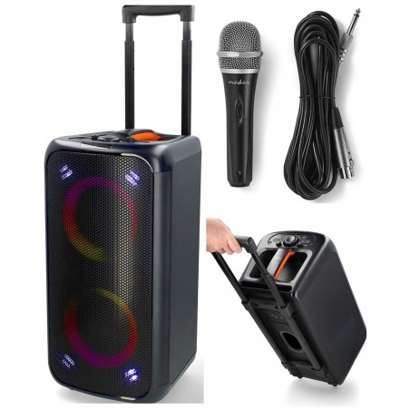 Enceinte sono portable party karaoké Bluetooth type jbl 240 w mobile USB TWS megabass LED RGB + télécommande + micro filaire