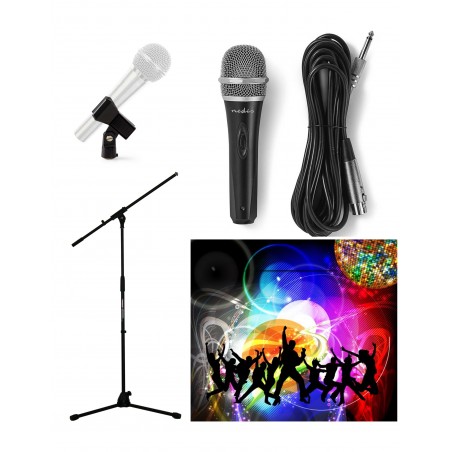 Pied de microphone télescopique potence et fixation + micro Dynamique