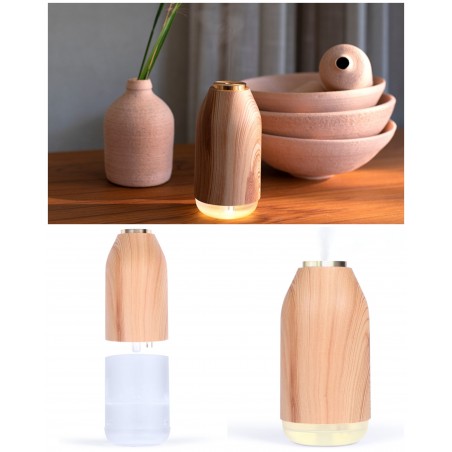 Diffuseur d'huiles essentielles en Bois – cycle continu, cycle alternant 3 secondes de diffusion et 2 secondes en pause