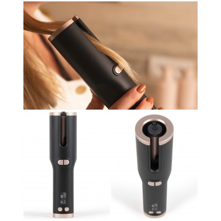 Fer à boucler automatique Sans fil Ecran LCD de 160 °C à 200 °C – effet wavy