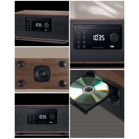 Radio Lecteur CD rétro vintage Bluetooth – FM Radio – CD – USB – CD, CD-R/RW, MP3 NFC