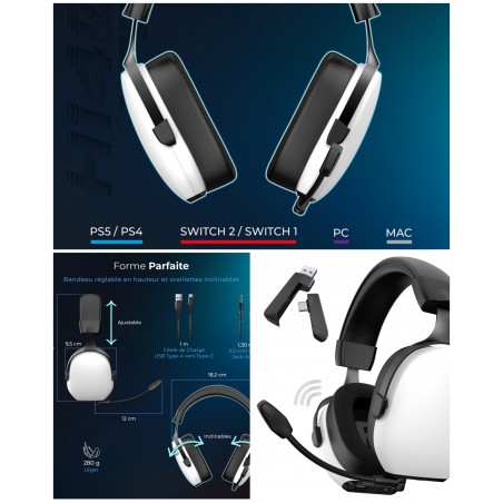 Pack gamer Sans fil – Spirit of gamer – ULTIMATE 1400 – souris sans fil RGB – 8 000 ppp – casque sans fil 7.1 Bluetooth.