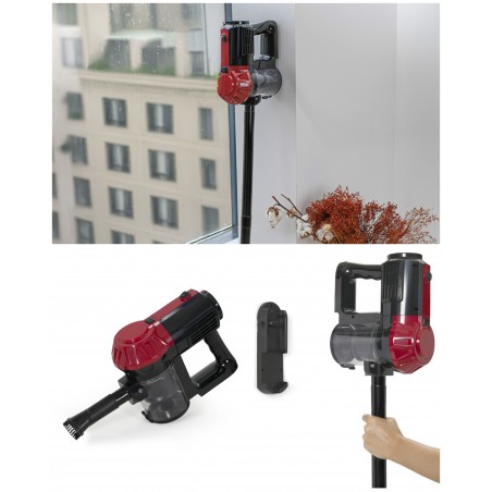 Aspirateur Balai 2-en-1 – rouge – 600 W – 0,45 L – Filtre HEPA – filaire