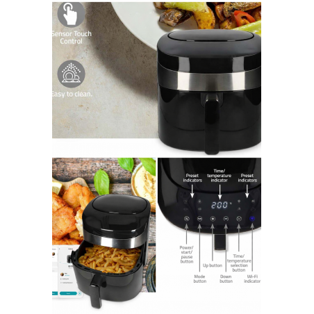 Friteuse à Air Chaud Wi-Fi Intelligente XXL 7,2 L – Air Fryer Connectée Sans Huile