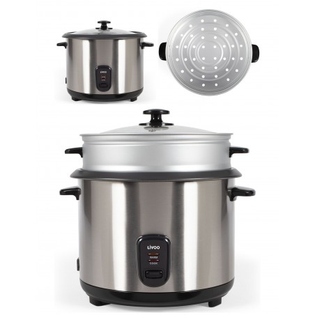 Cuiseur à Riz 2,8 L 1 000 W Inox + Panier vapeur Aluminium