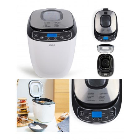Machine à pain 550 W – Cuve en aluminium – 12 programmes