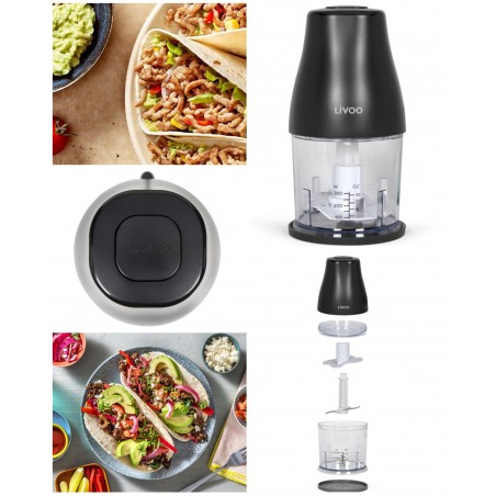 Mini Hachoir noir 300 W – 2 Lames en Inox Bol capacite 300 ml
