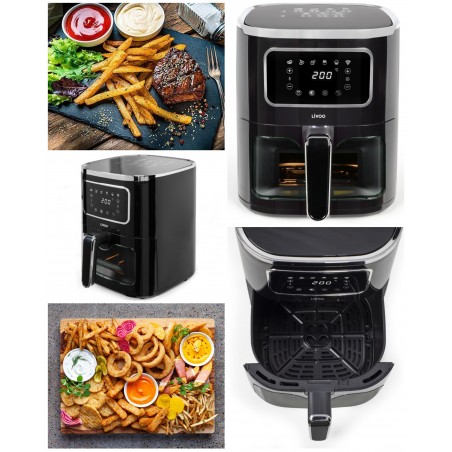 Friteuse sans huile – Air Fryer 5 L – 1 450 W – Multifonctionnelle Marmiton Cuve – revêtement antiadhésif sans PFAS