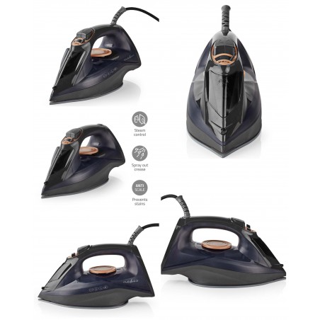 Fer vapeur Céramique 2 200 W – Vapeur réglable Contrôle de température Buse pulvérisateur