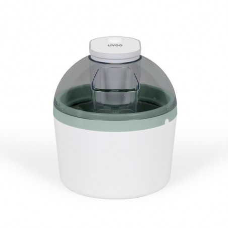 Sorbetière blanche – verte – 12 W – 1 L – Cuve à accumulateur de froid – 7 Bâtonnets inclus