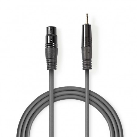 Câble Audio XLR | XLR Mâle à 3 Broches - 3,5 mm Mâle | 1,5 m | Gris