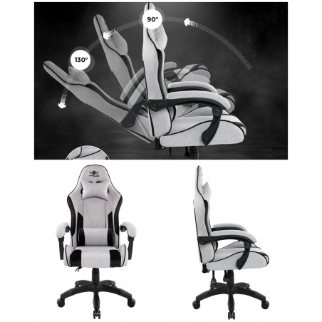Fauteuil de bureau gaming gamer ARENA LIGHT GREY – Chaise gaming – Siège de Bureau réglable